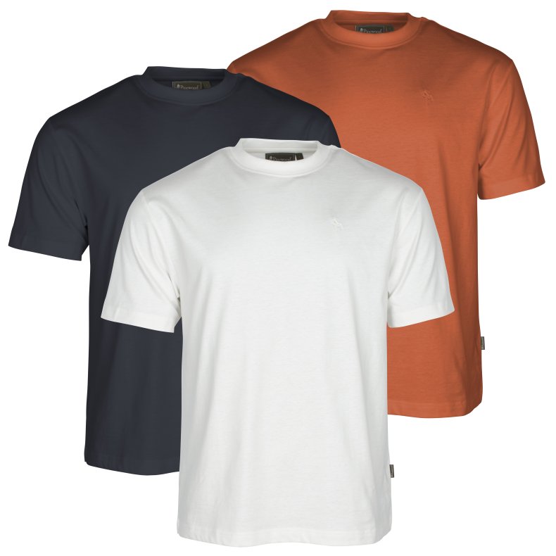 Pinewood 3-Pack T-Shirt Off. White, Blue, Orange