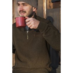 Pinewood Vrnamo T Neck Sweater D. Green